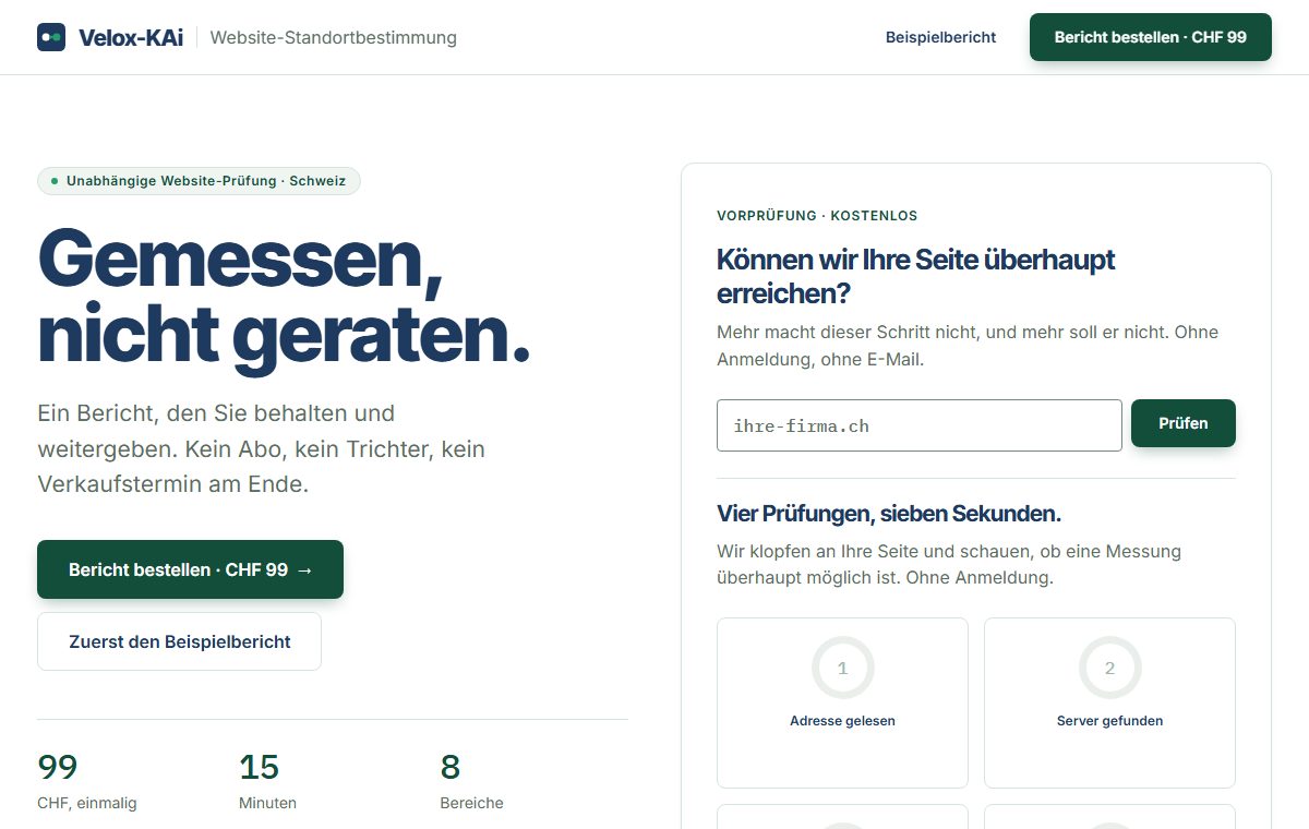 Startansicht von Website-Check
